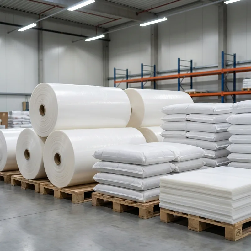 HDPE and LDPE plastic bags, films, and sheets for industrial and export packaging
